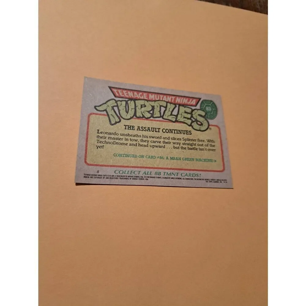 1989 Topps TMNT Trading Card 83 Teenage Mutant Ninja Turtles - Picture 2 of 2